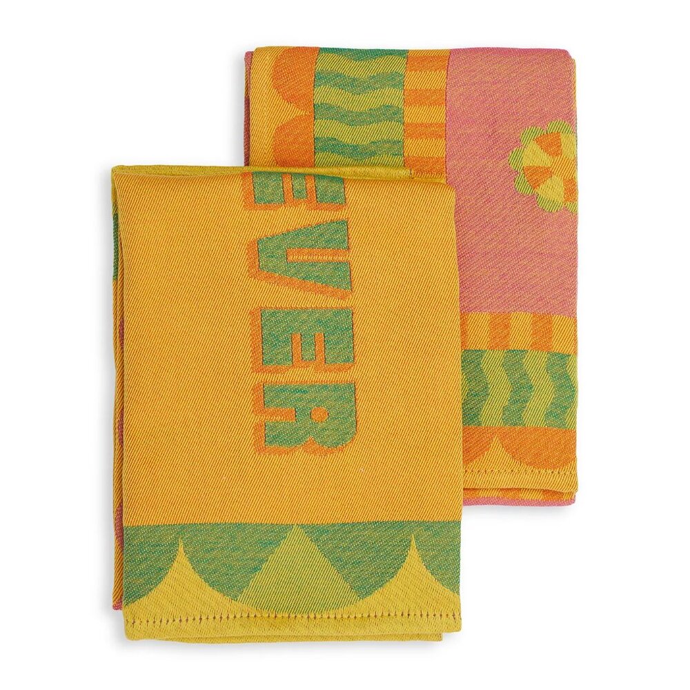 YINKA ILORI O Dara Tea Towels Set of 2 in Bright Citrus Colors Brand New NWT